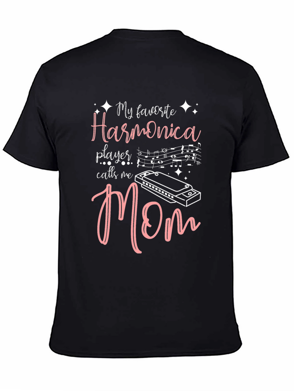 Harmonica Player Mom Black T-Shirt - Music Lover Gift