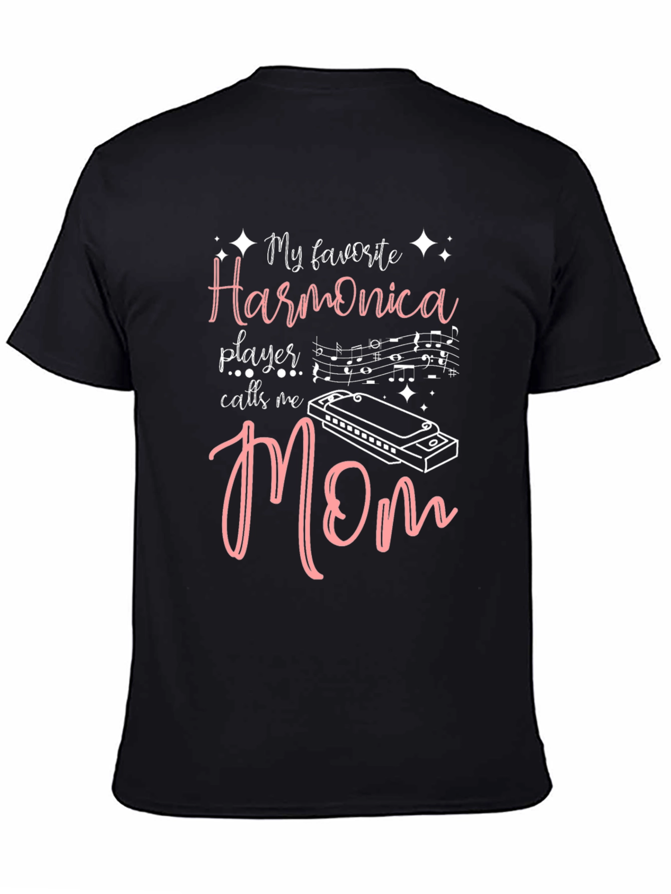 Harmonica Player Mom Black T-Shirt - Music Lover Gift