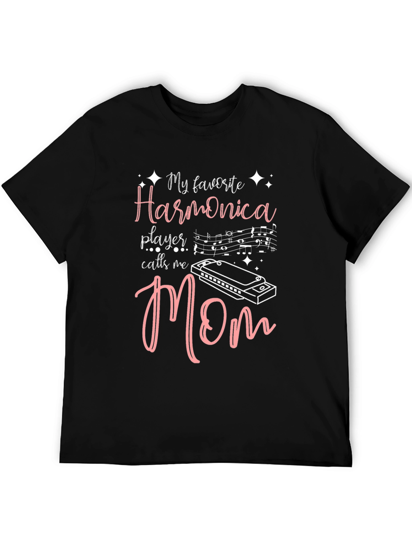 Harmonica Player Mom Black T-Shirt - Music Lover Gift