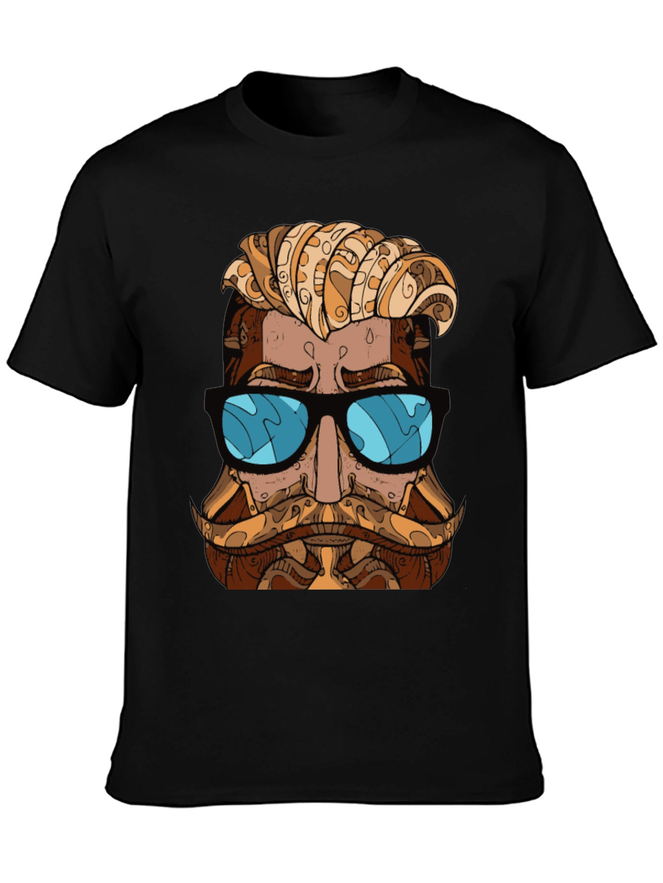 Cool Hipster Graphic T-Shirt - Black