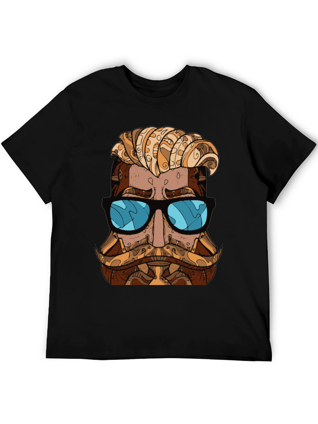 Cool Hipster Graphic T-Shirt - Black