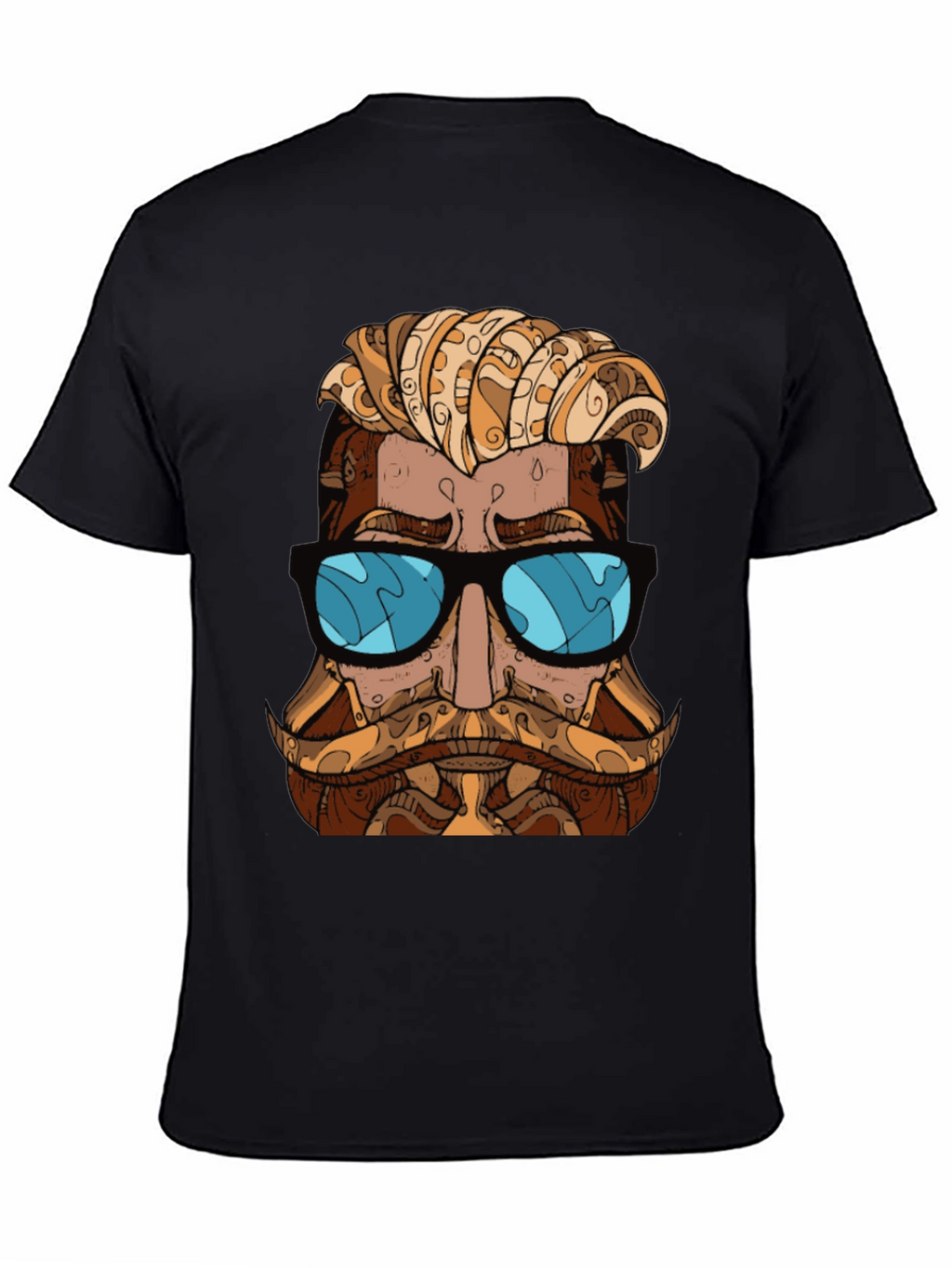Cool Hipster Graphic T-Shirt - Black