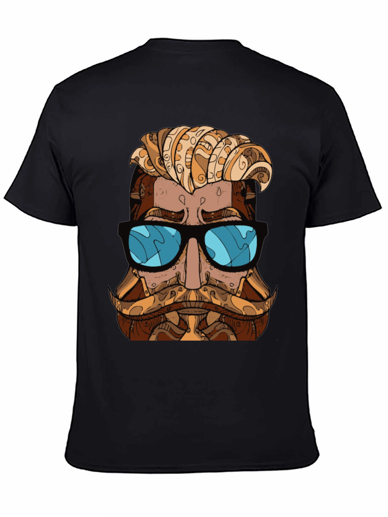 Cool Hipster Graphic T-Shirt - Black