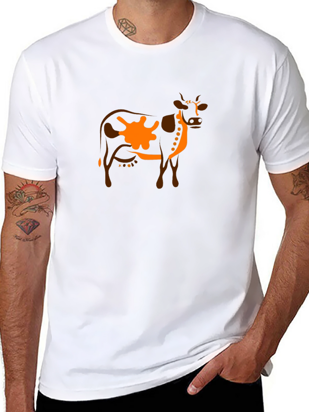 Cow Graphic Tee - Unique Animal Print