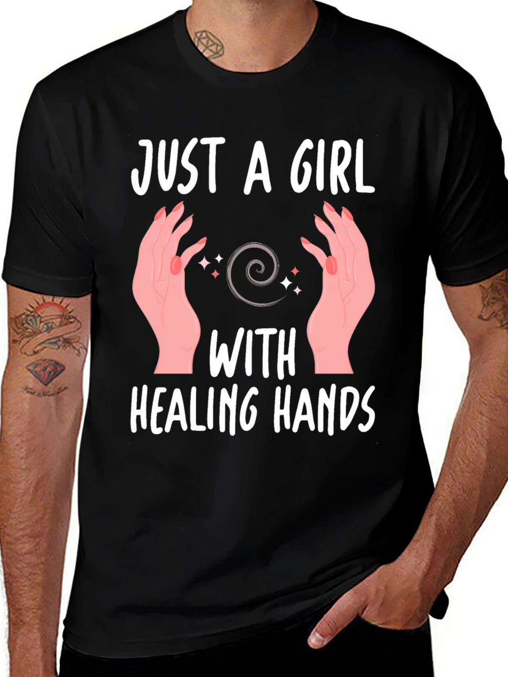 Healing Hands Graphic T-Shirt - Empowering Design