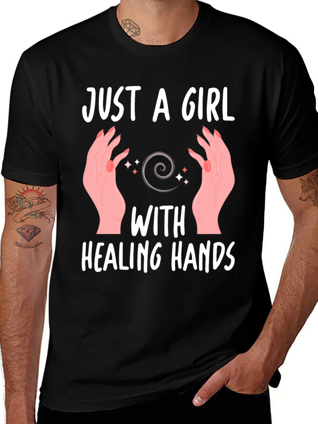 Healing Hands Graphic T-Shirt - Empowering Design