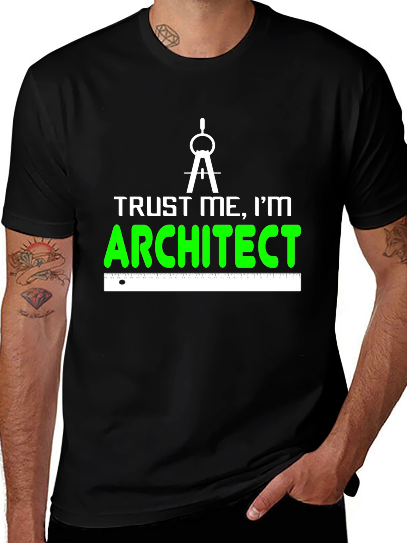 Trust Me Im An Architect Black Graphic Tee