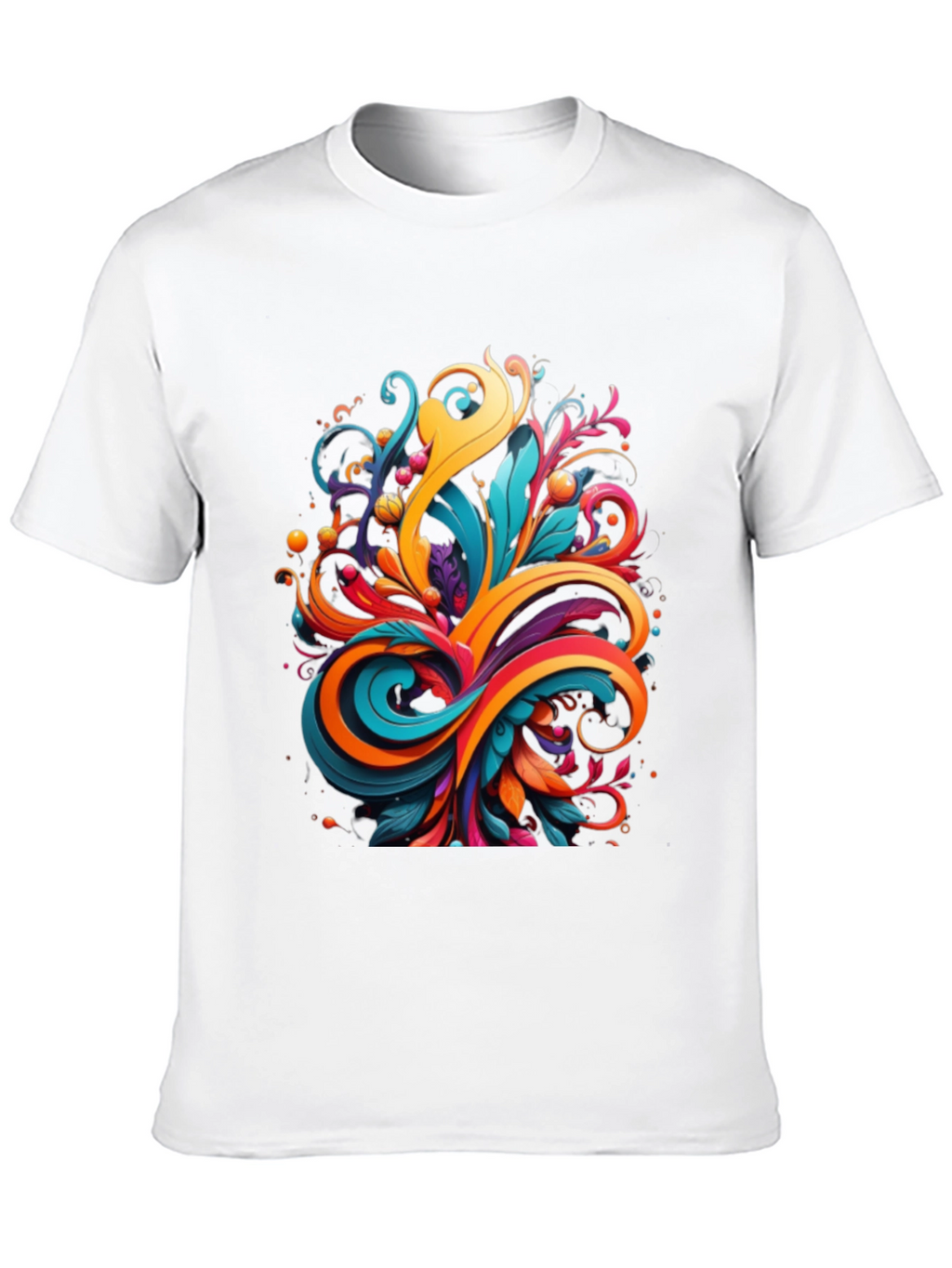 Vibrant Abstract Swirl Graphic Tee