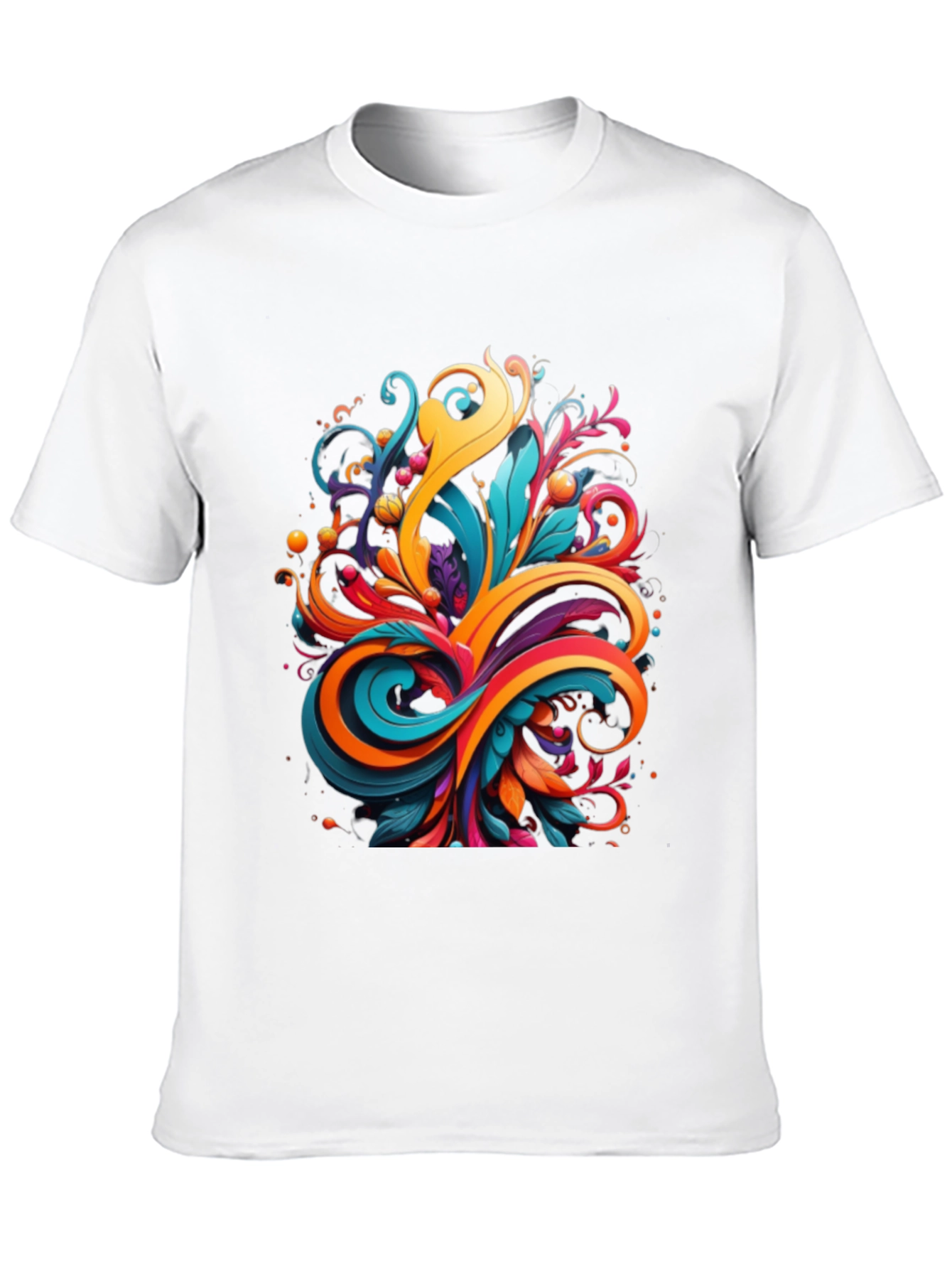 Vibrant Abstract Swirl Graphic Tee