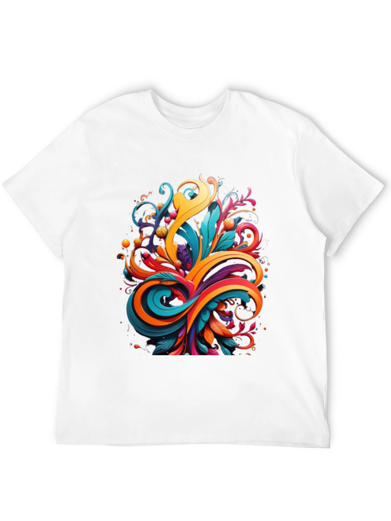 Vibrant Abstract Swirl Graphic Tee