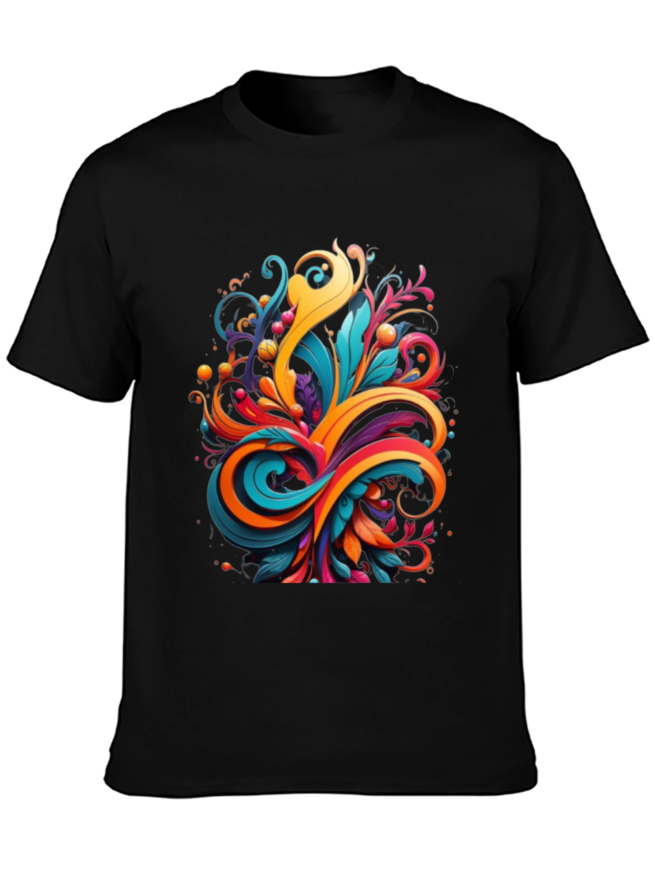 Vibrant Abstract Swirl Graphic Tee