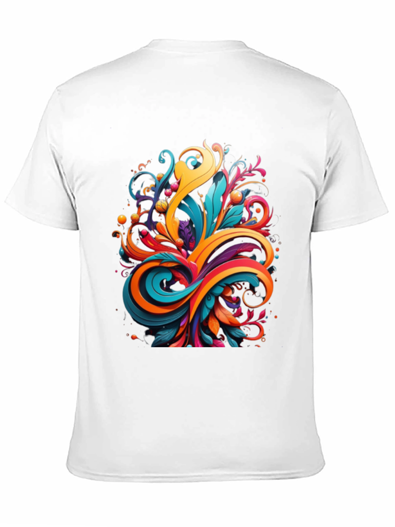 Vibrant Abstract Swirl Graphic Tee