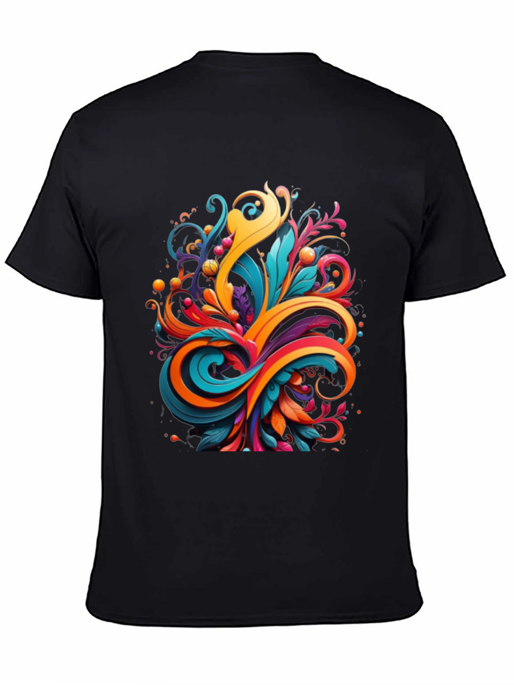 Vibrant Abstract Swirl Graphic Tee