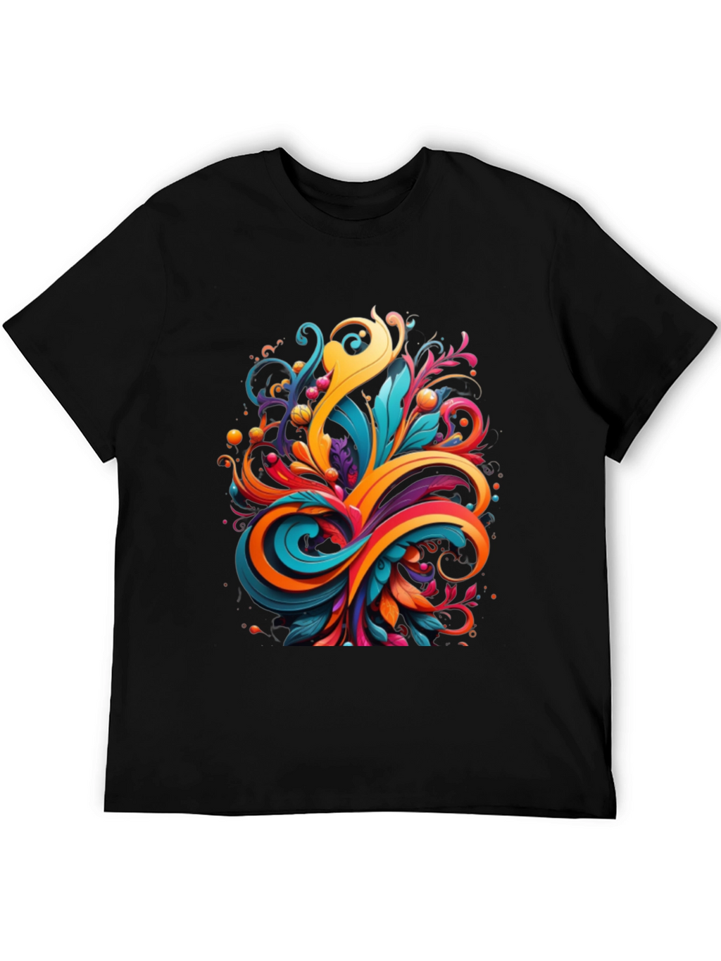 Vibrant Abstract Swirl Graphic Tee