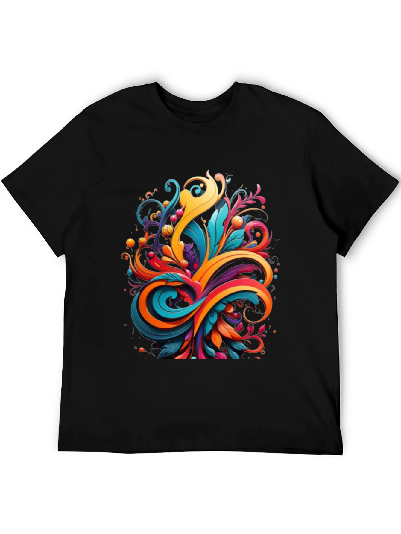 Vibrant Abstract Swirl Graphic Tee