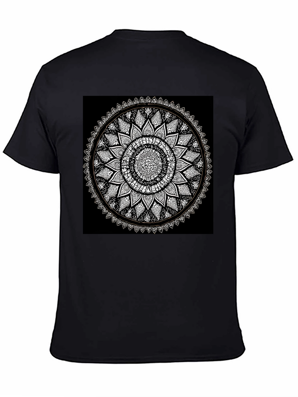 Mandala Print Black T-Shirt