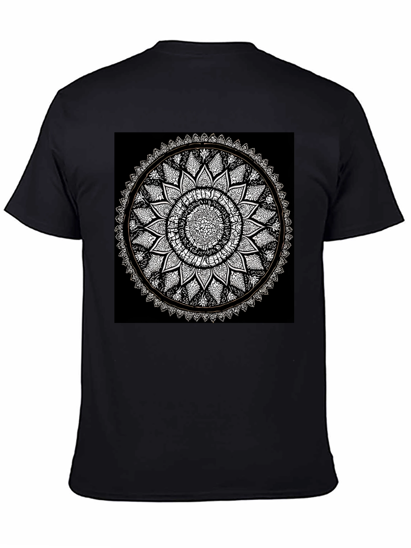 Mandala Print Black T-Shirt