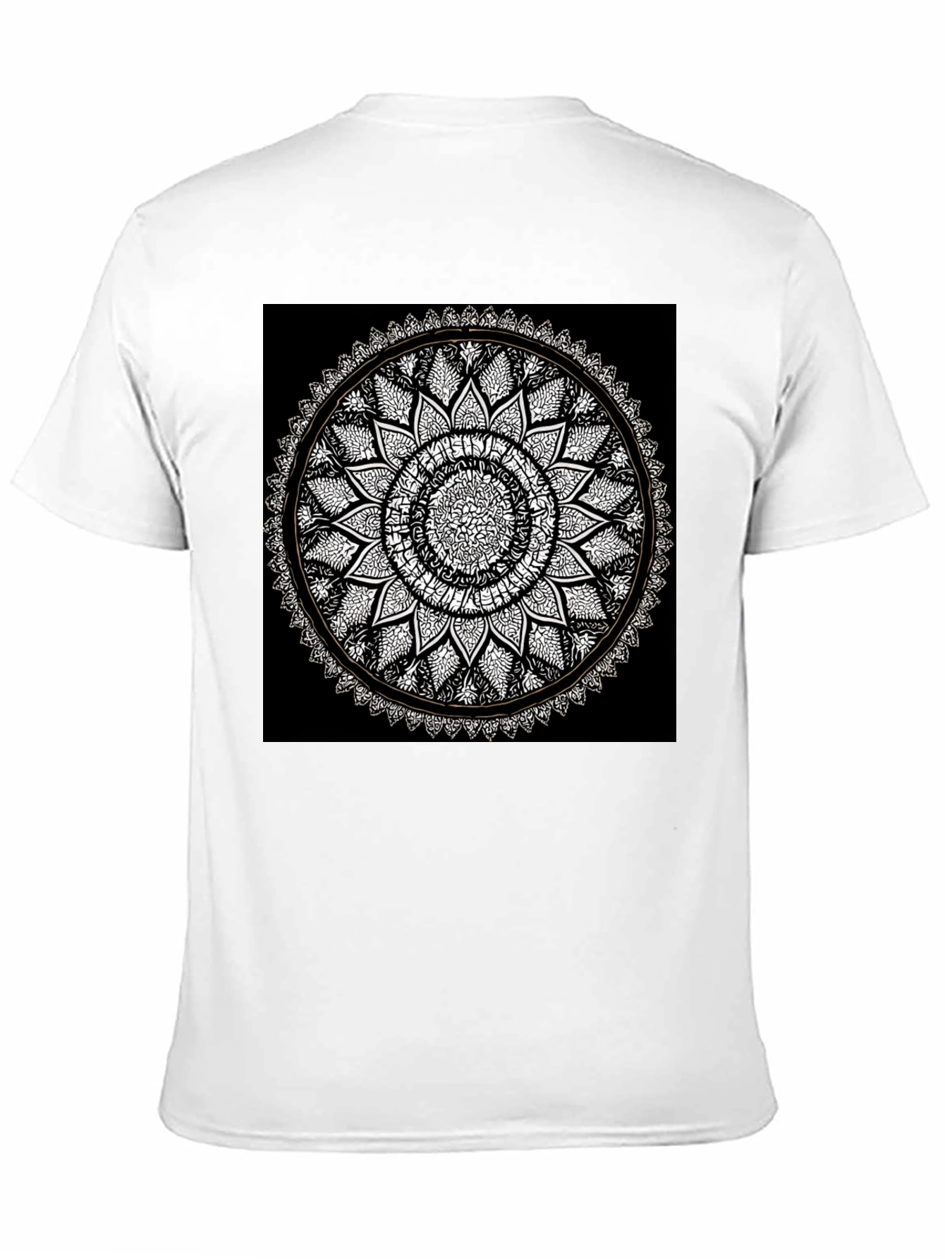 Mandala Print Black T-Shirt
