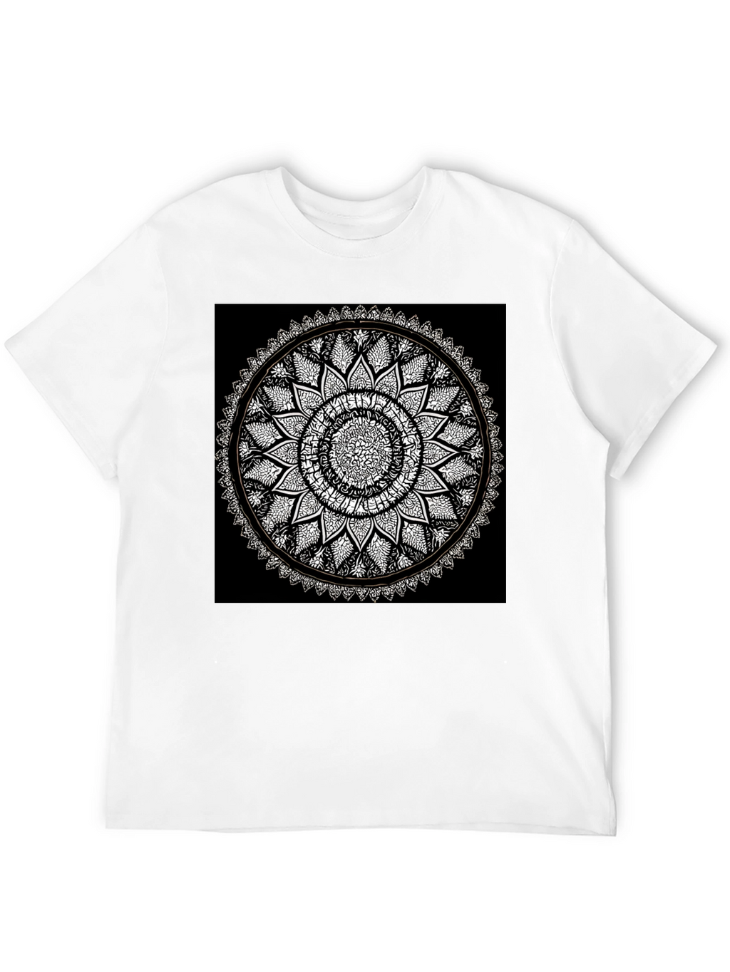Mandala Print Black T-Shirt