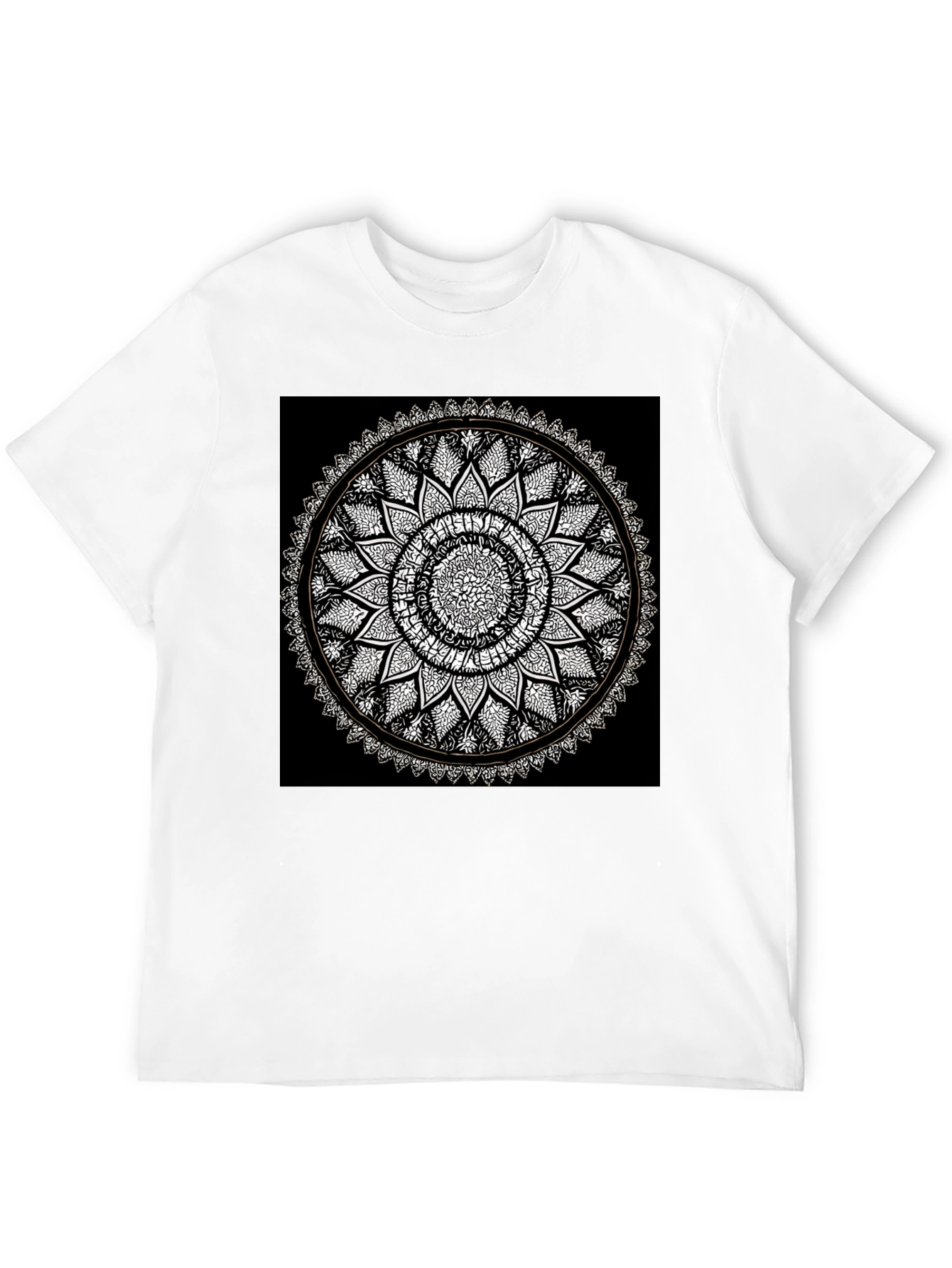 Mandala Print Black T-Shirt