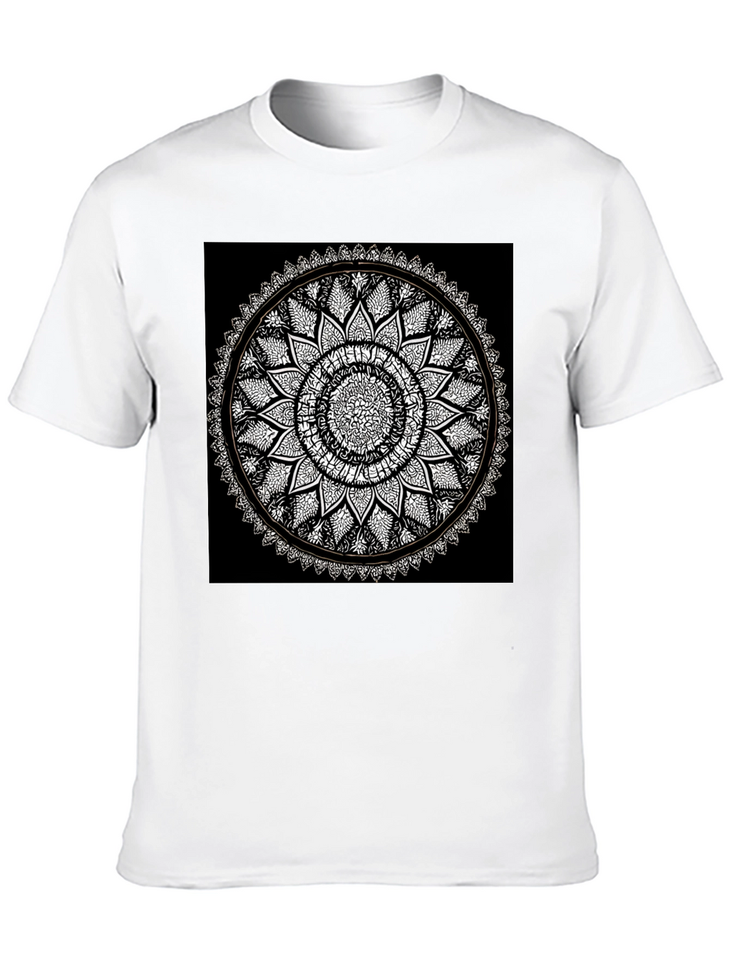 Mandala Print Black T-Shirt