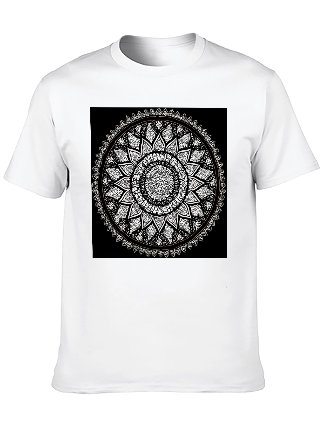 Mandala Print Black T-Shirt