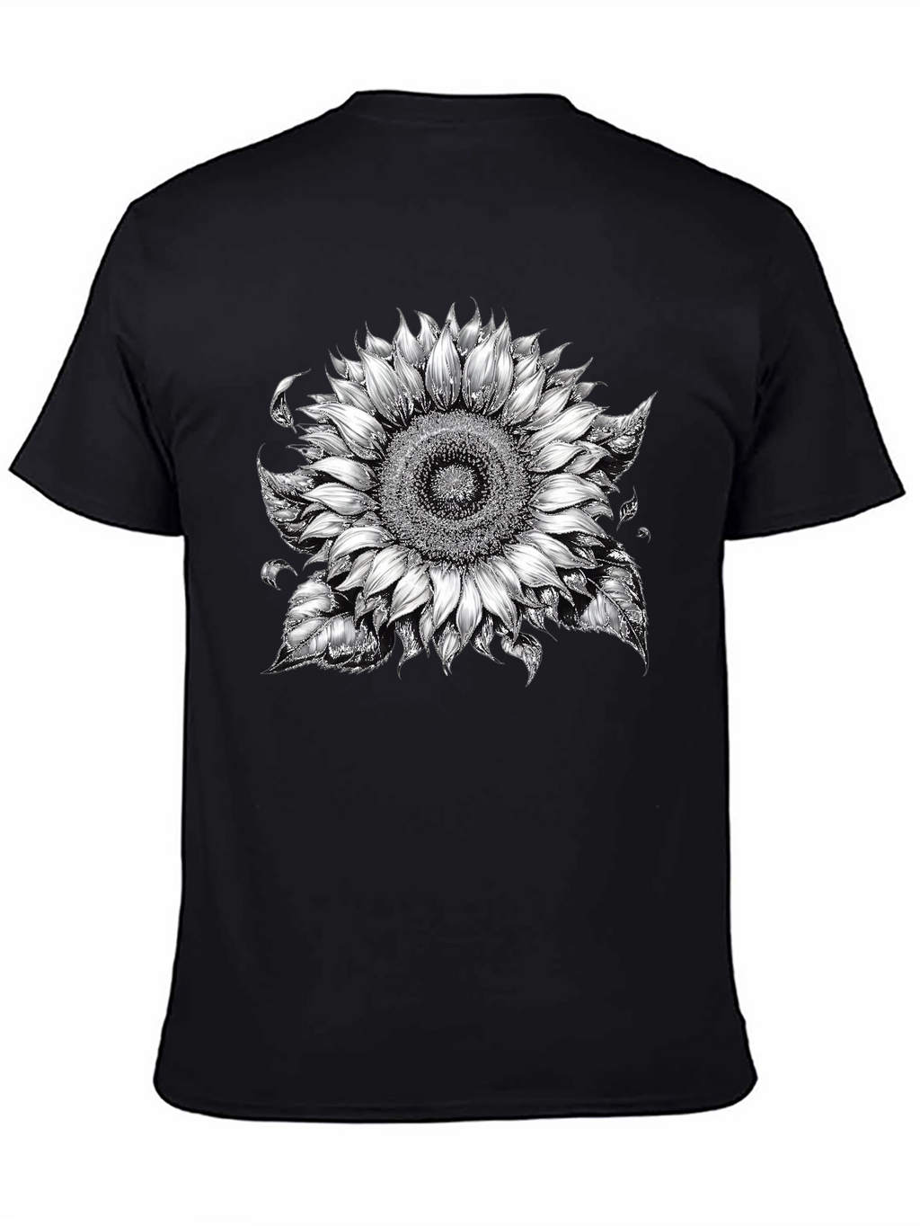 Sunflower Graphic T-Shirt - Black Cotton Blend