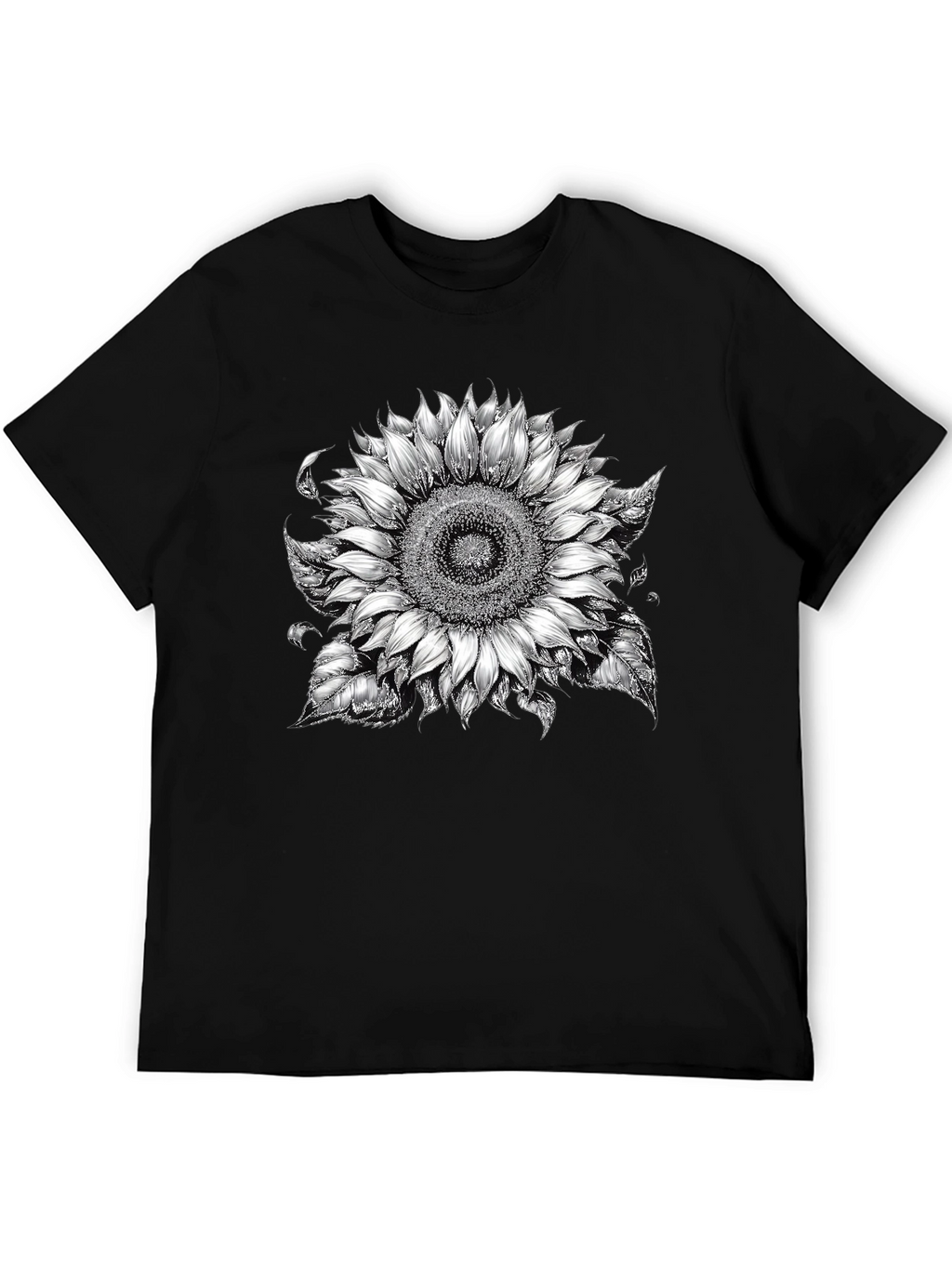 Sunflower Graphic T-Shirt - Black Cotton Blend