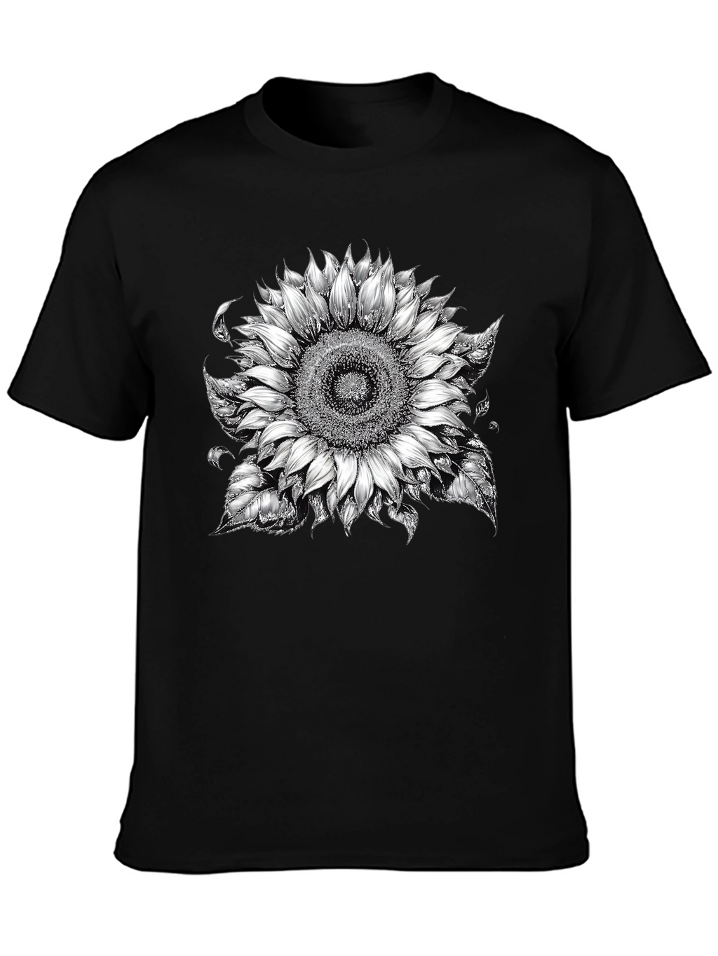 Sunflower Graphic T-Shirt - Black Cotton Blend