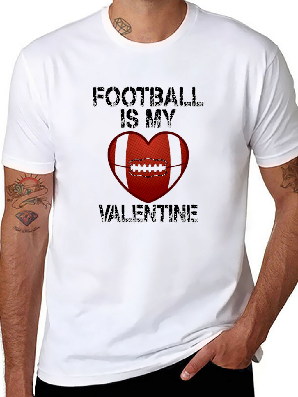 Football Is My Valentine Graphic Tee