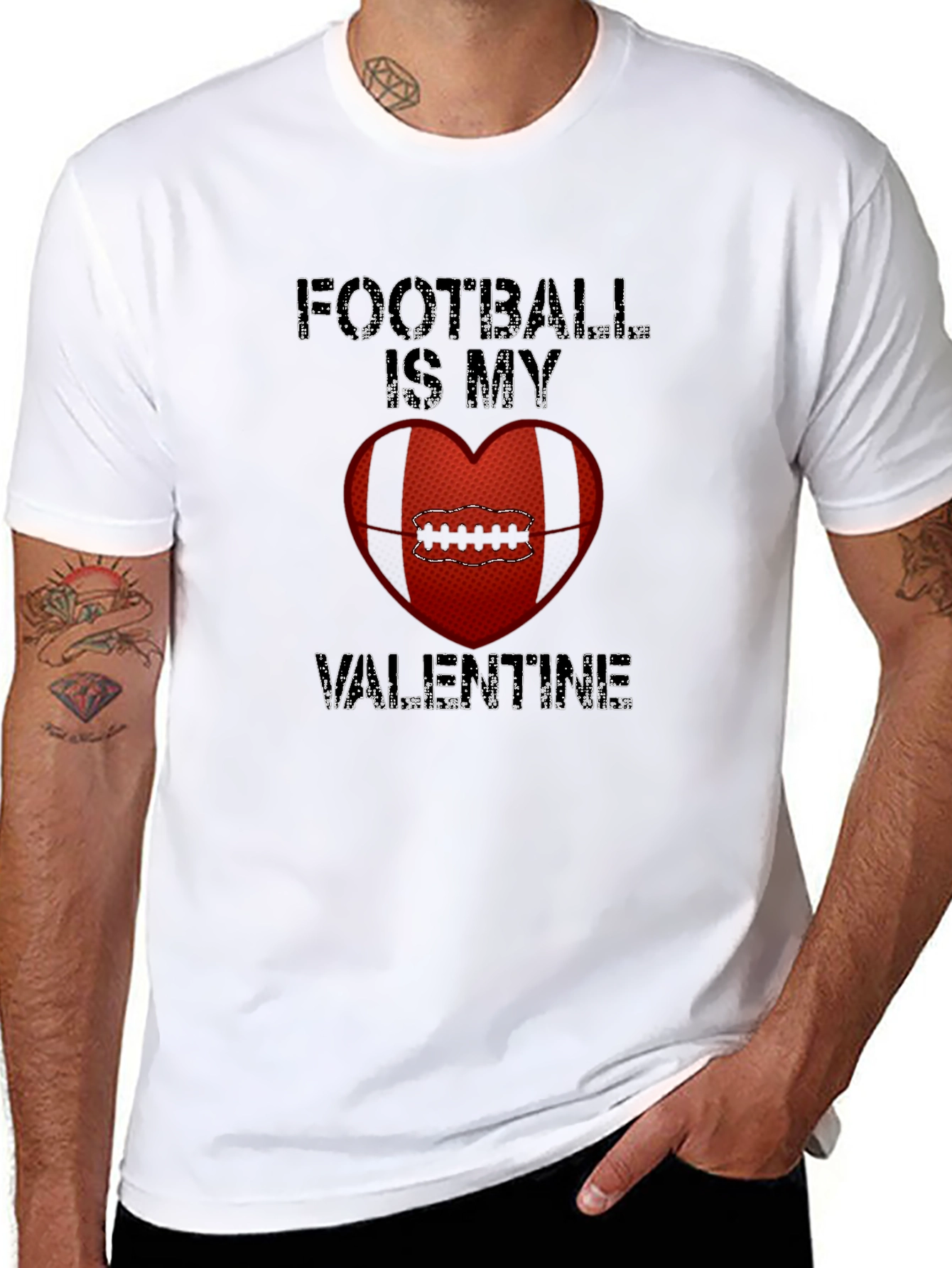 Football Is My Valentine Graphic Tee
