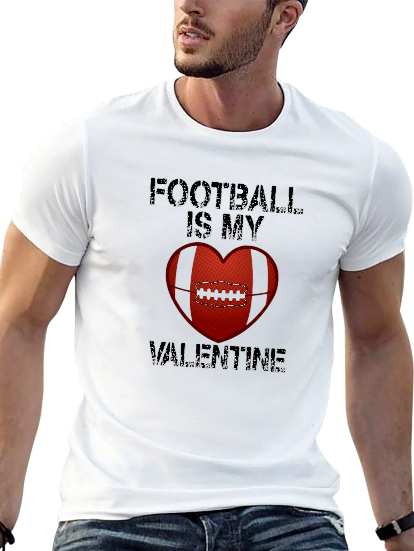 Football Is My Valentine Graphic Tee
