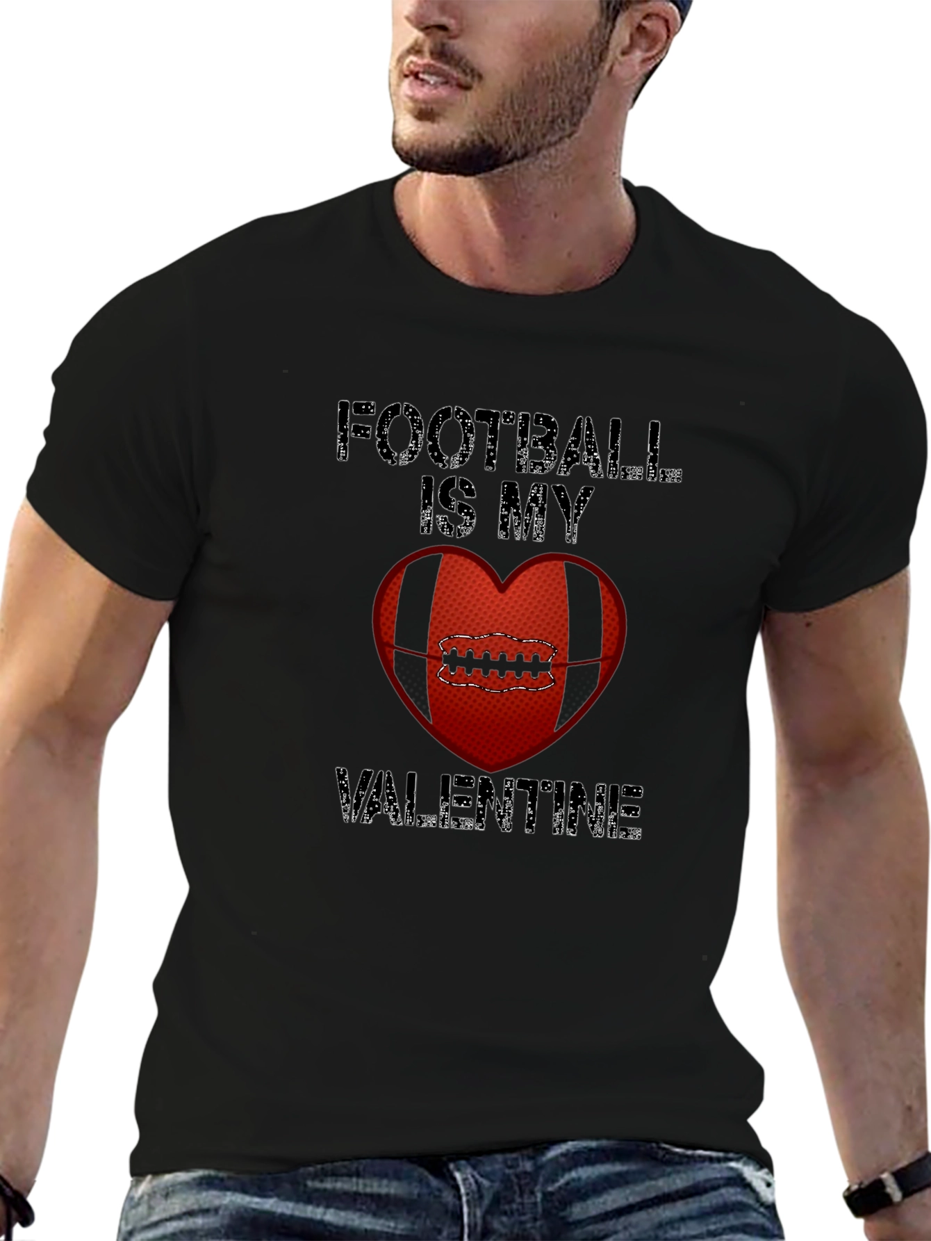 Football Is My Valentine Graphic Tee