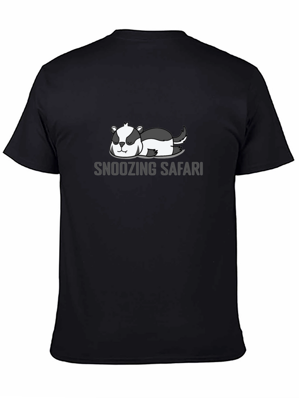 Snoozing Safari Tee - Relaxed Fit Black T-Shirt