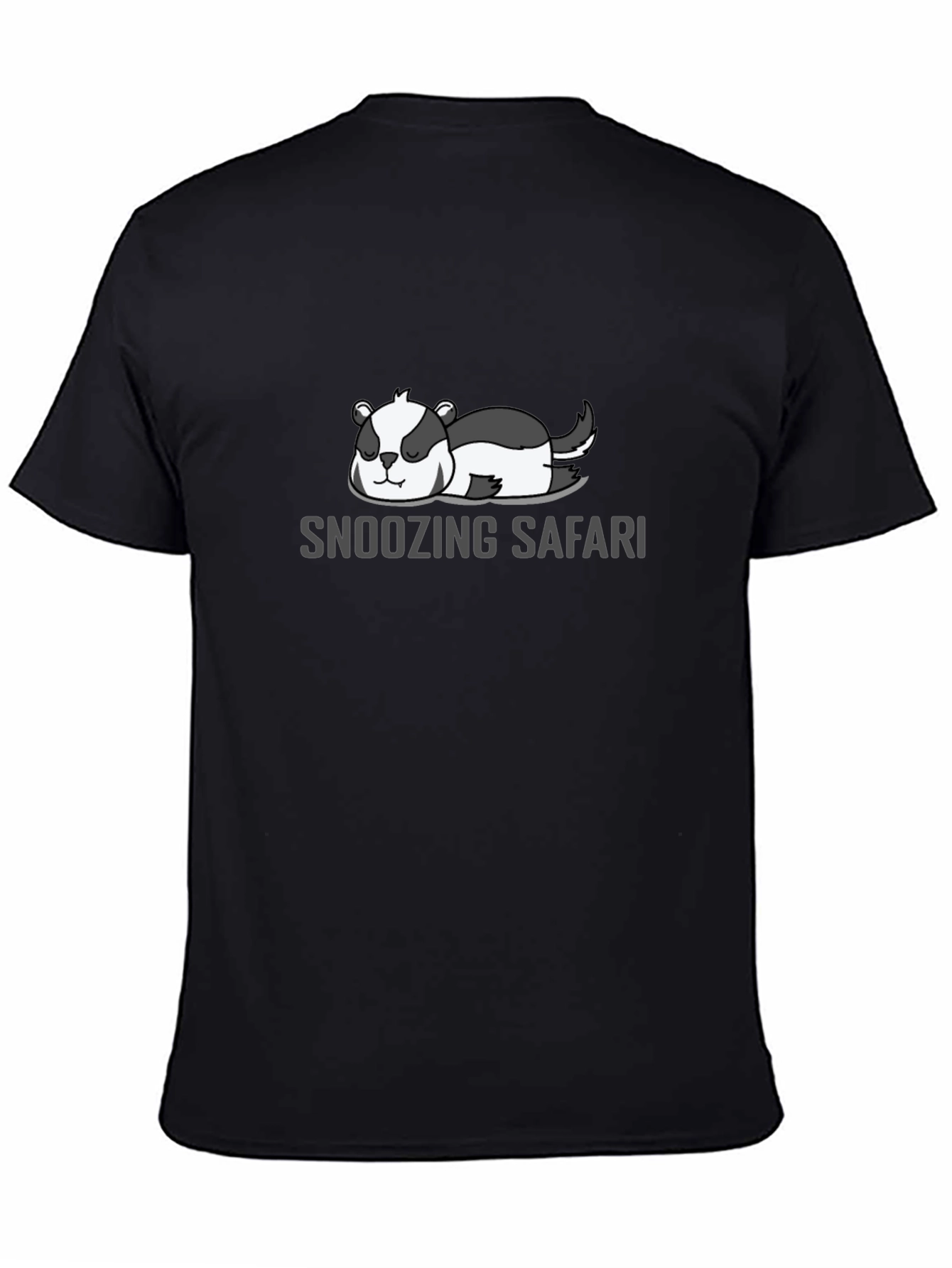 Snoozing Safari Tee - Relaxed Fit Black T-Shirt