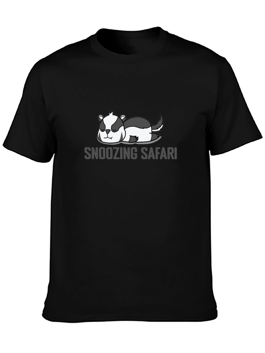 Snoozing Safari Tee - Relaxed Fit Black T-Shirt