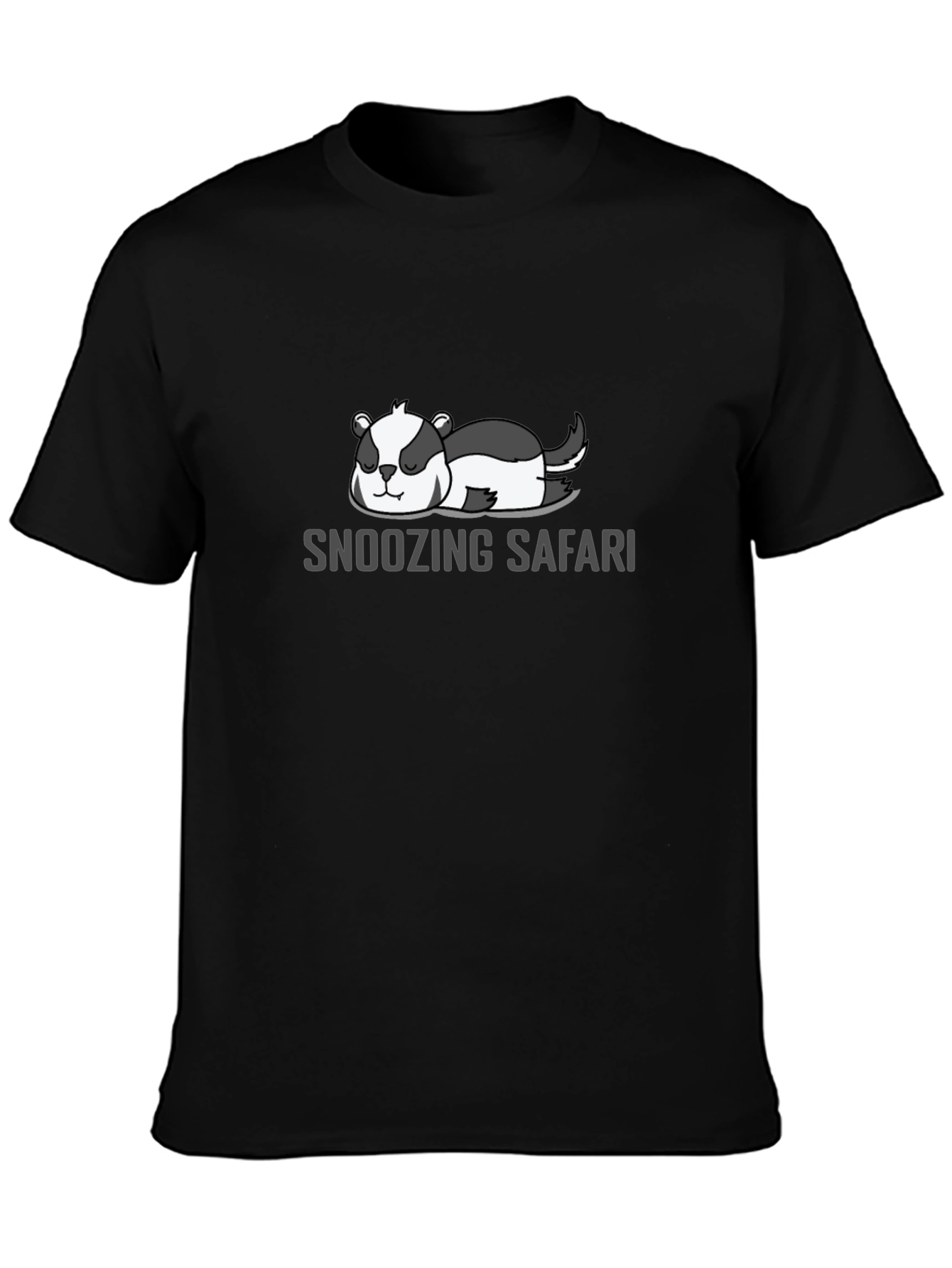 Snoozing Safari Tee - Relaxed Fit Black T-Shirt