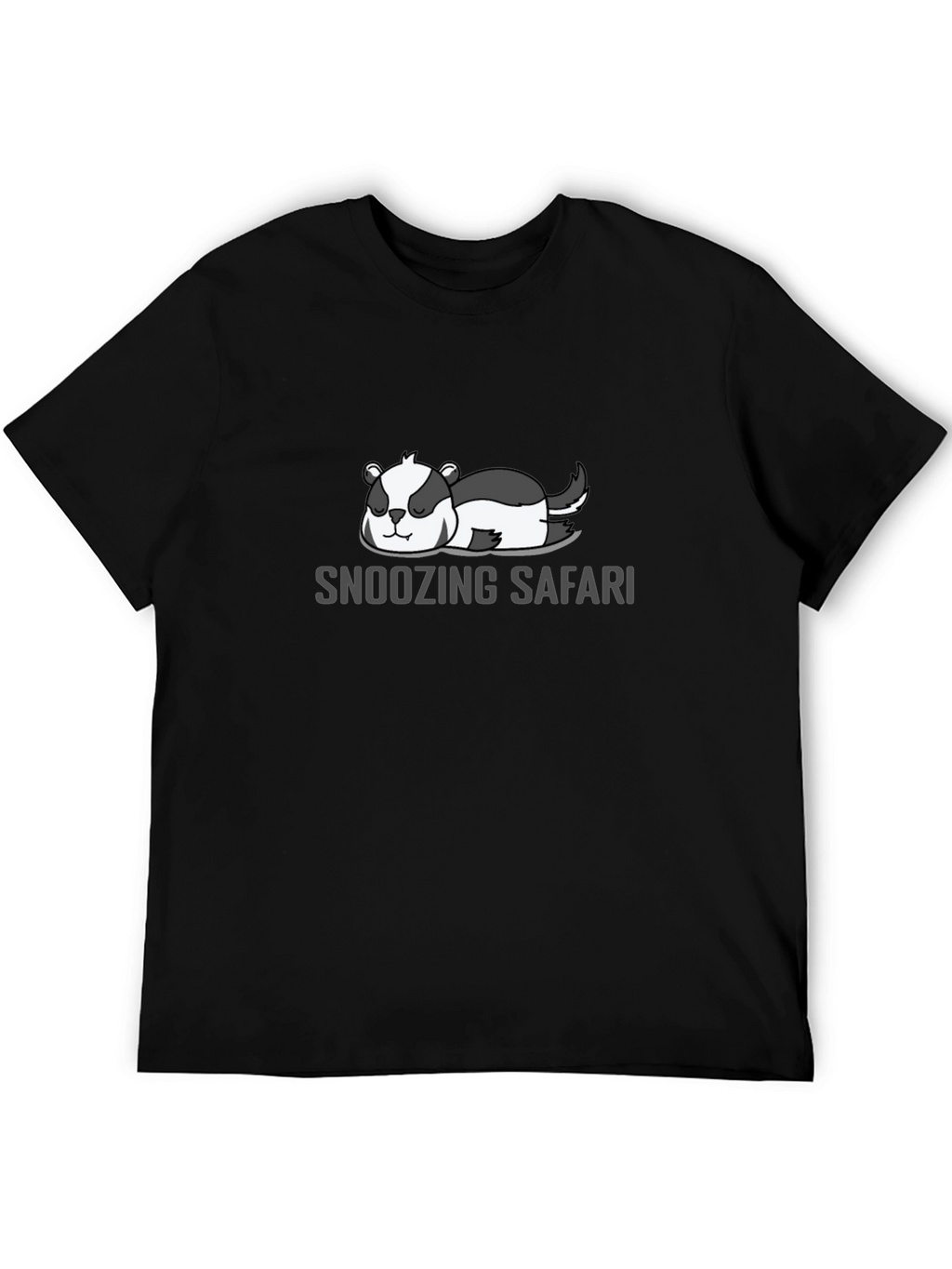 Snoozing Safari Tee - Relaxed Fit Black T-Shirt