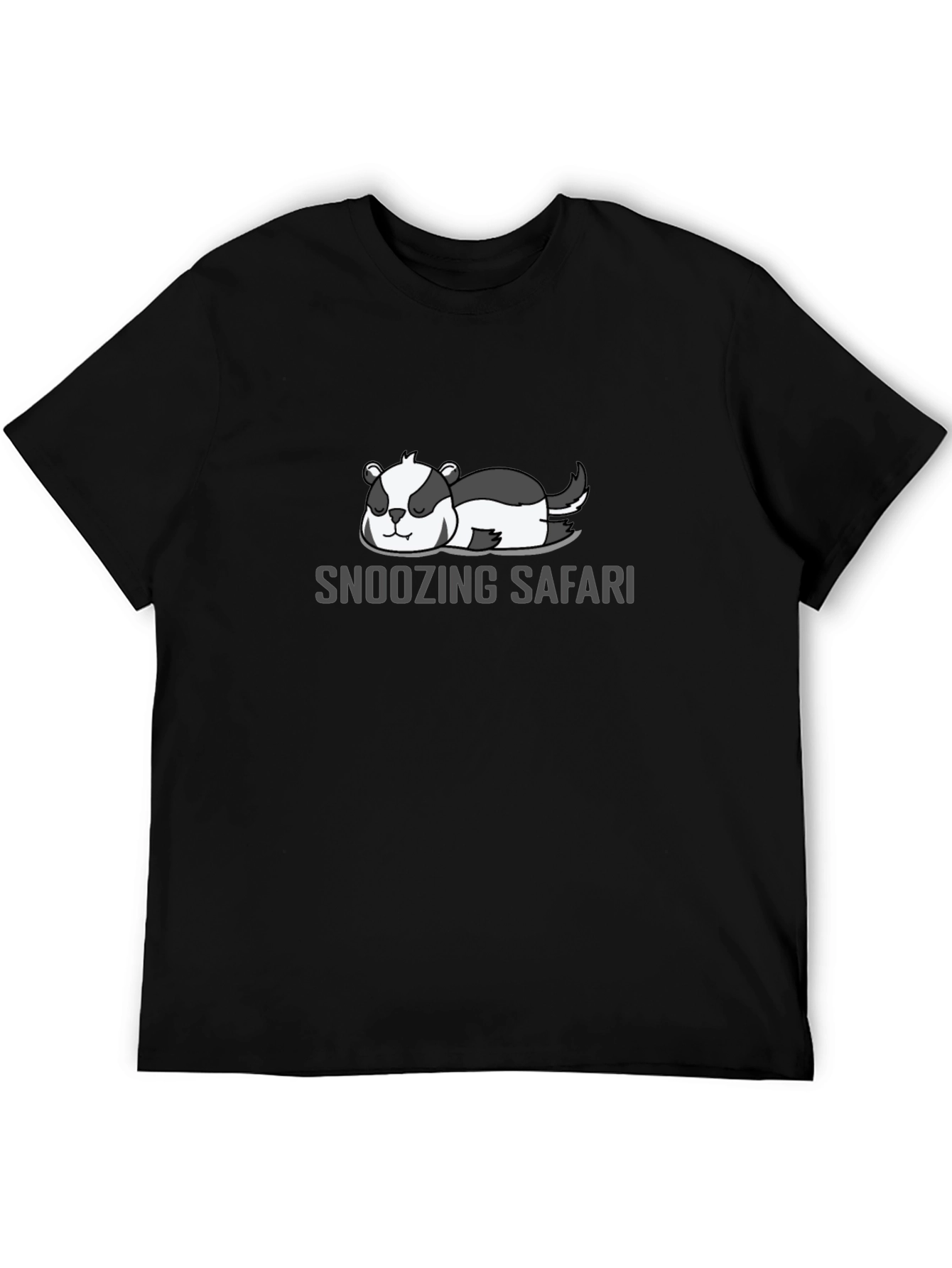 Snoozing Safari Tee - Relaxed Fit Black T-Shirt
