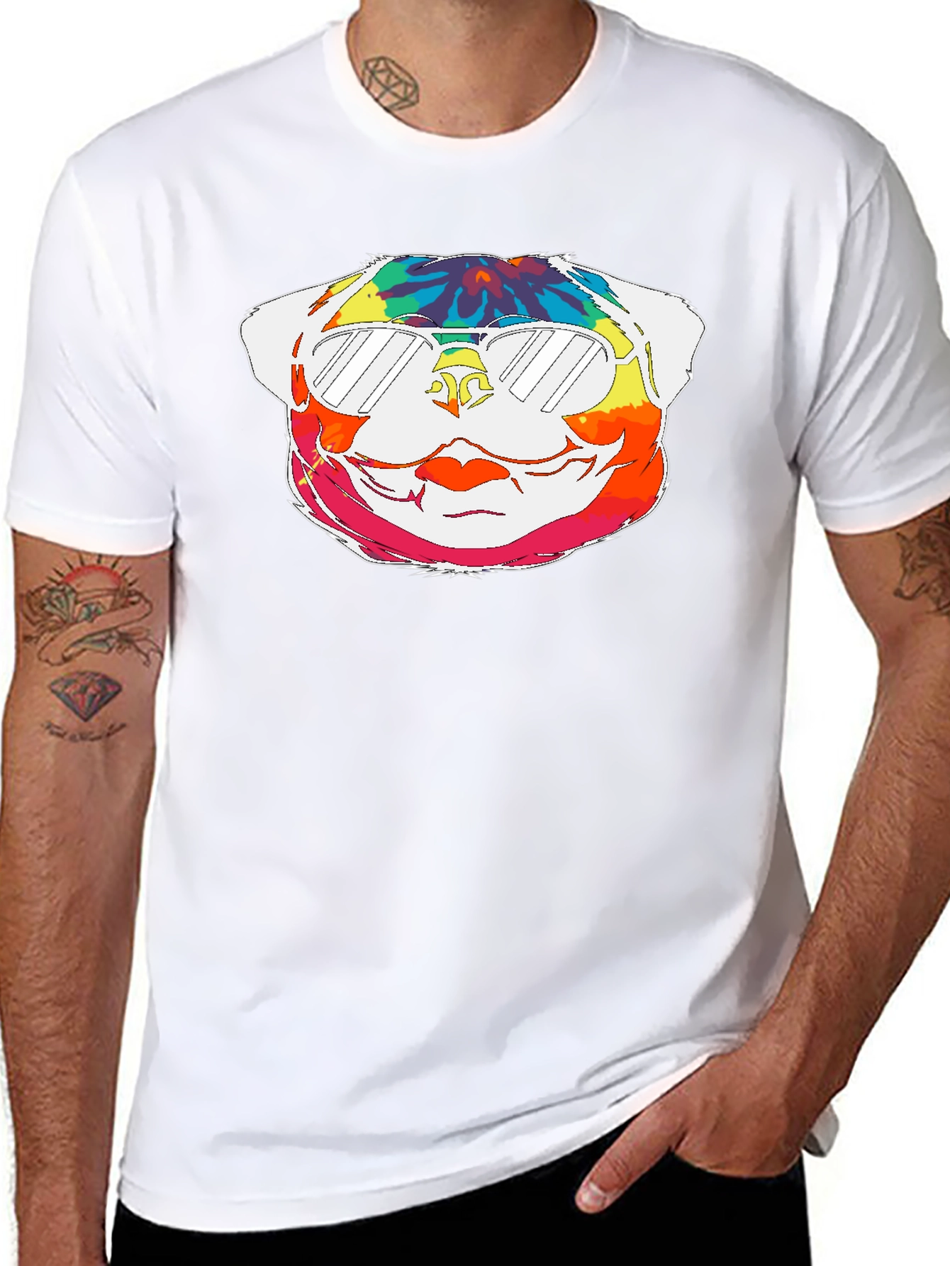 Tie-Dye Pug Graphic Tee