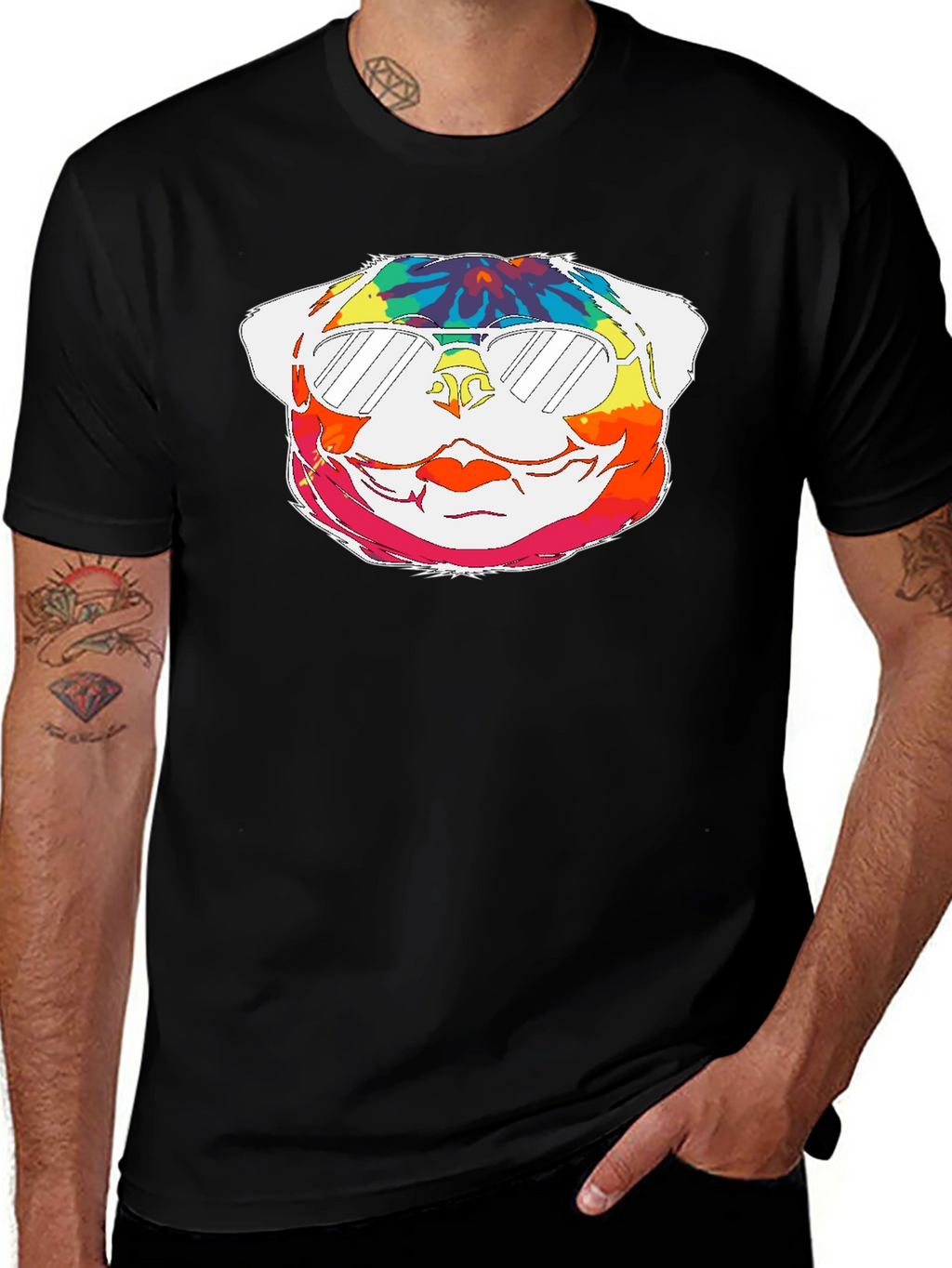 Tie-Dye Pug Graphic Tee