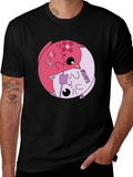 Yami Kawaii Yin Yang Cat Graphic Tee