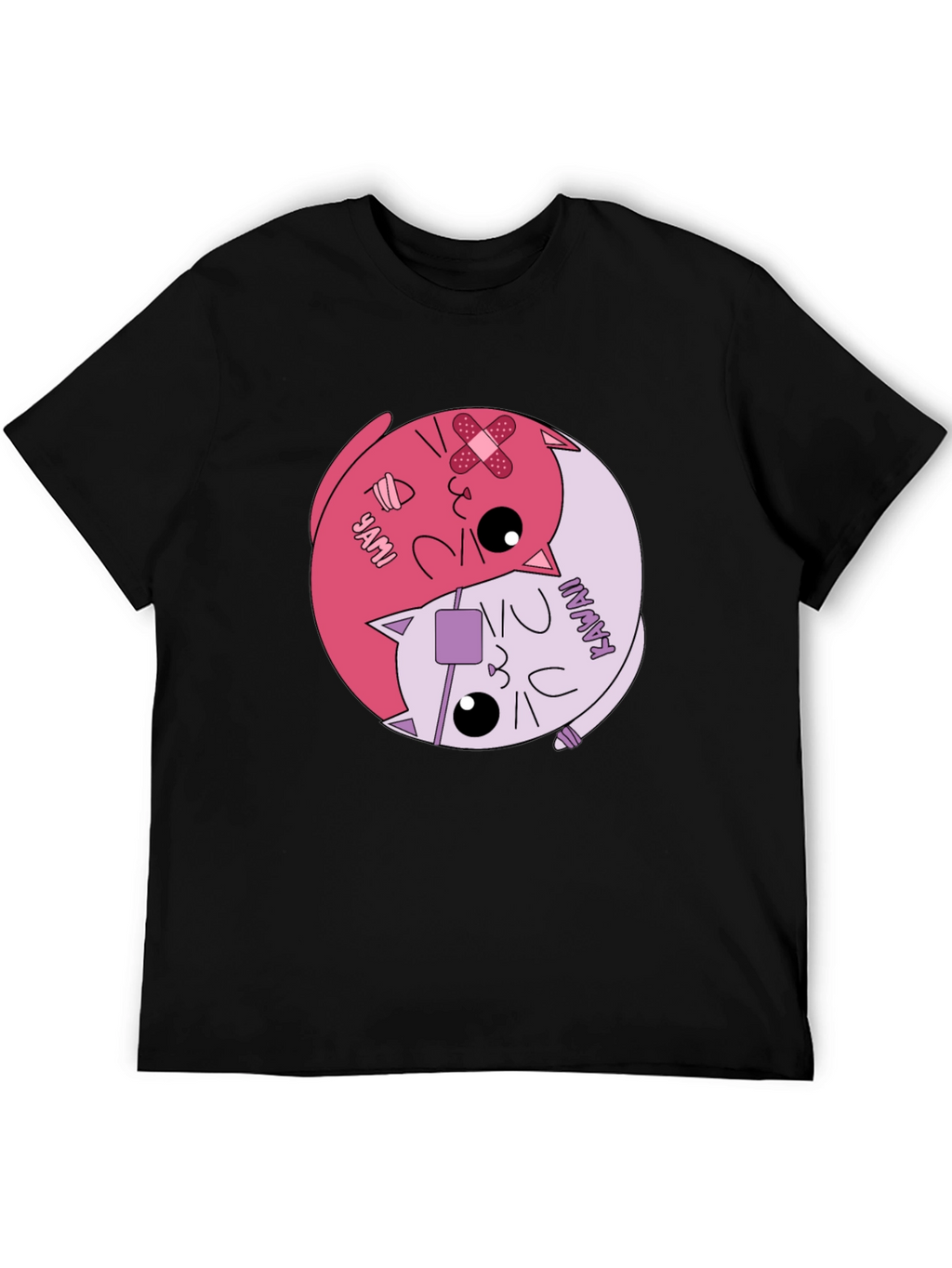 Yami Kawaii Yin Yang Cat Graphic Tee