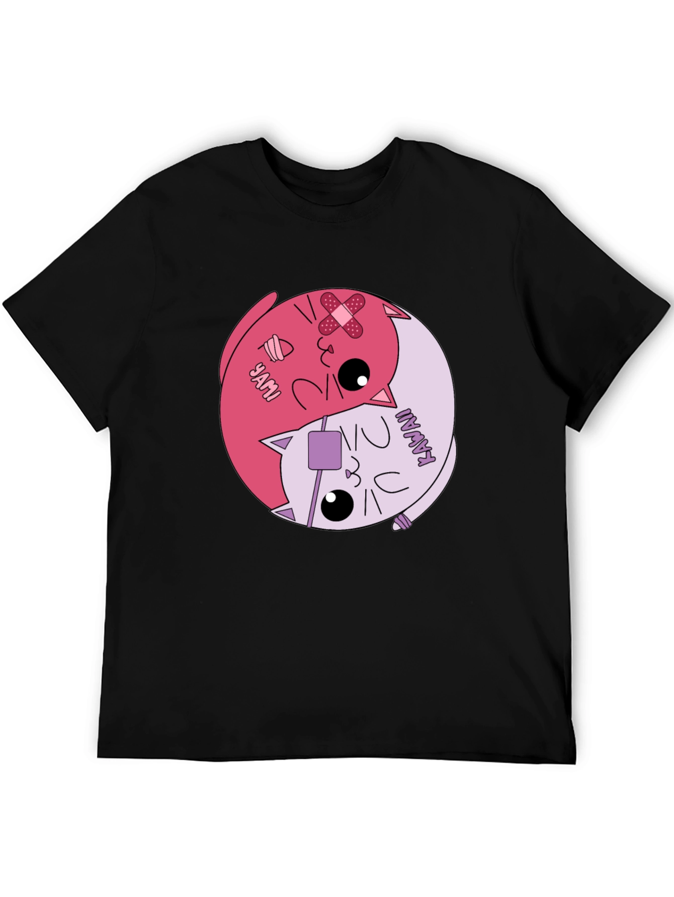Yami Kawaii Yin Yang Cat Graphic Tee