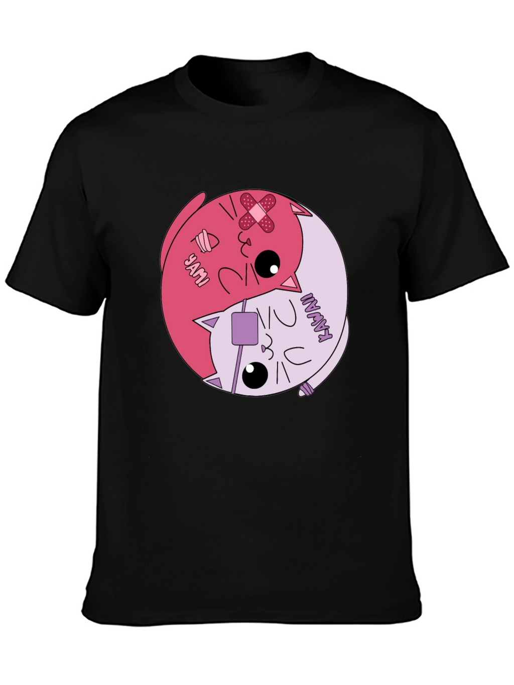 Yami Kawaii Yin Yang Cat Graphic Tee