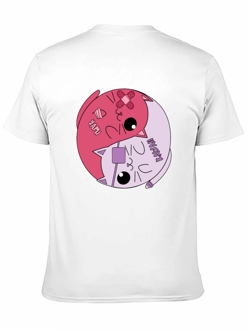 Yami Kawaii Yin Yang Cat Graphic Tee