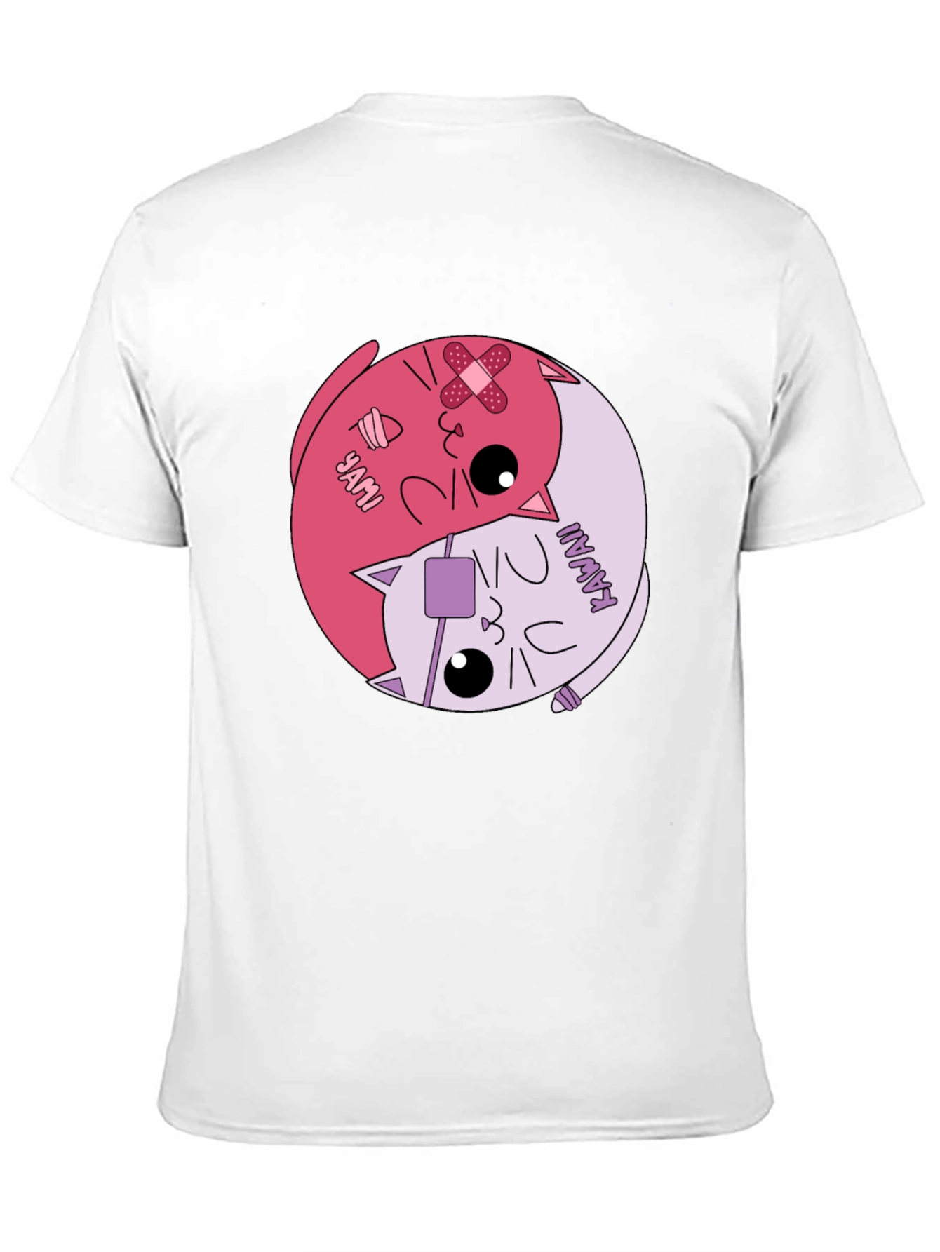 Yami Kawaii Yin Yang Cat Graphic Tee