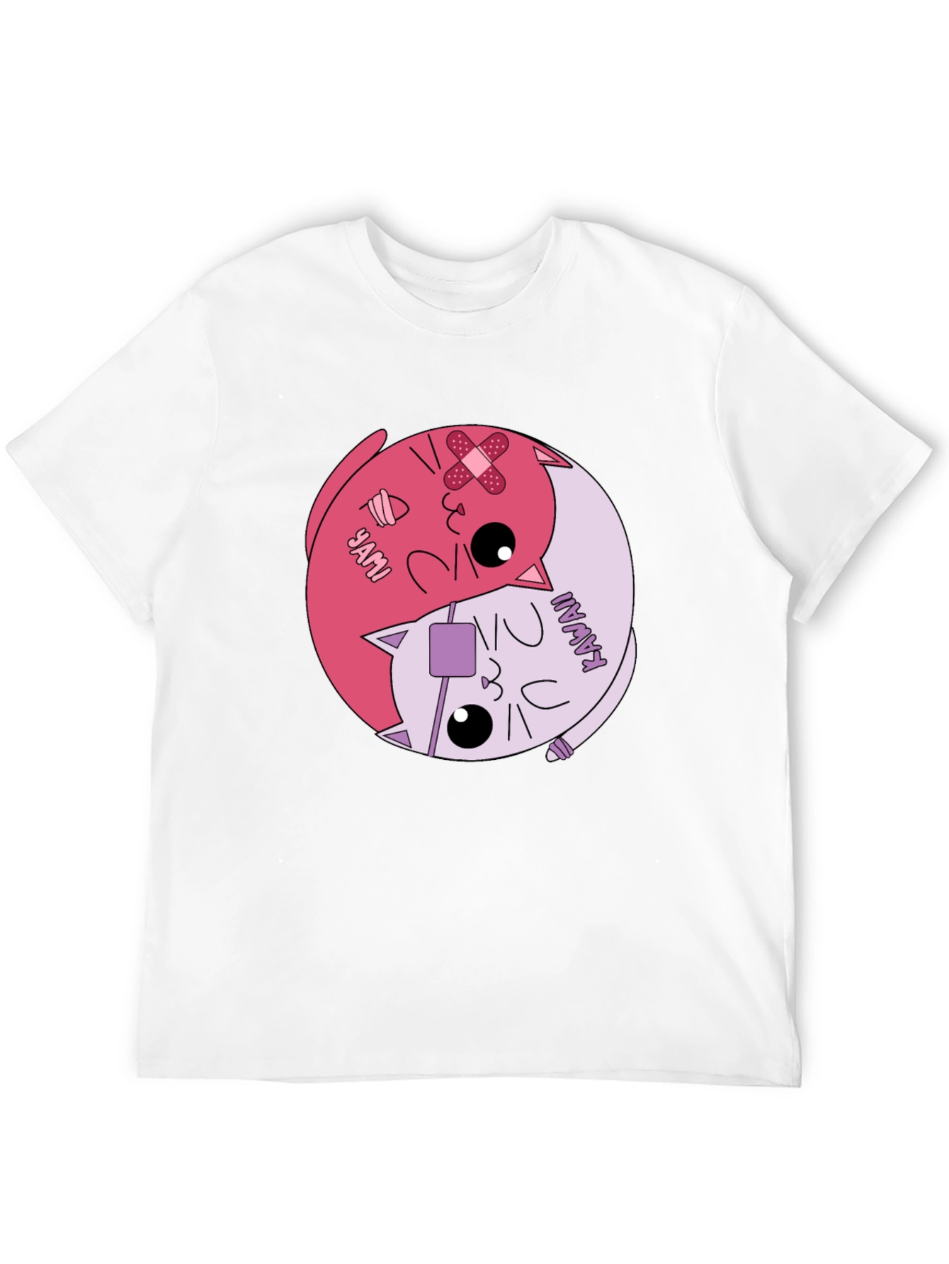 Yami Kawaii Yin Yang Cat Graphic Tee
