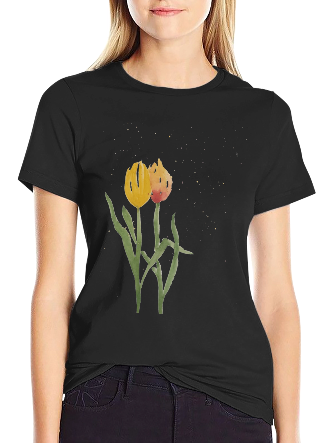 Floral Tulip Graphic Tee - Stylish Unisex Shirt