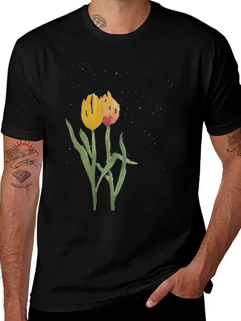Floral Tulip Graphic Tee - Stylish Unisex Shirt